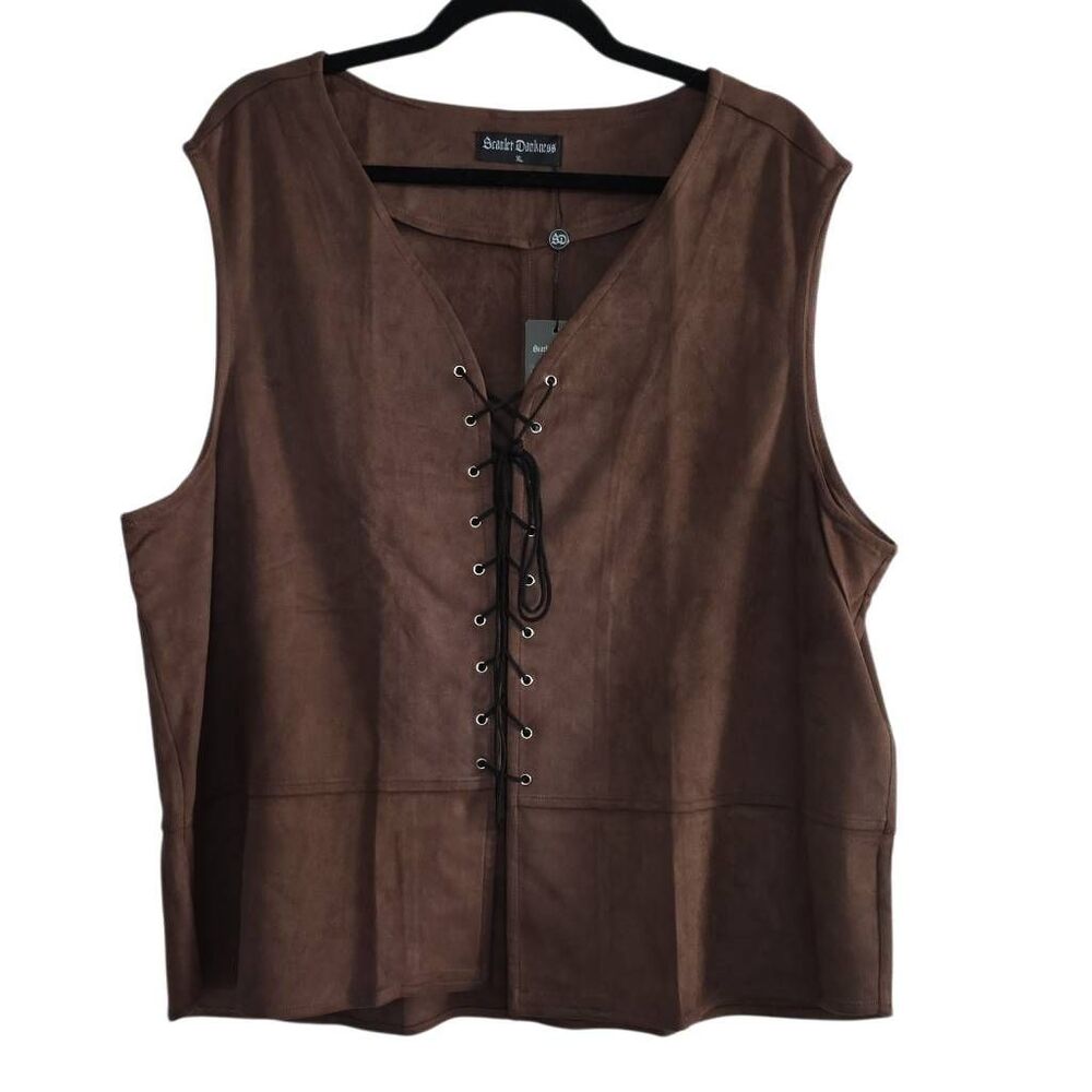 Scarlet Darkness Men's Size XL Brown Faux Suede Renaissance Style Vest